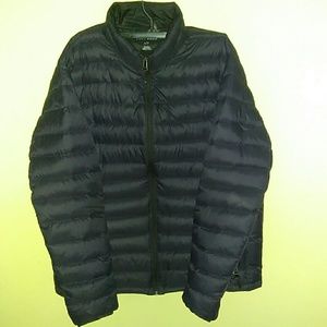 COLE HAAN men's navy packable puffy/down jacket